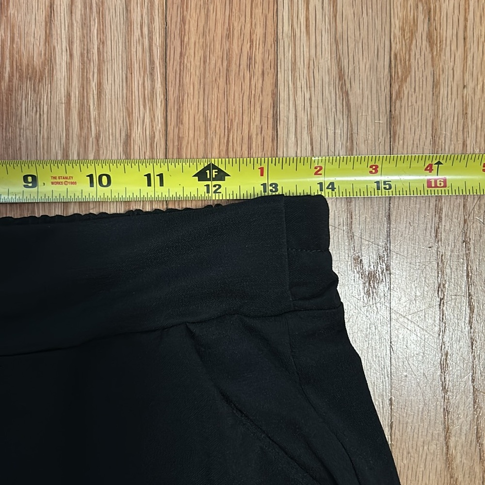C-Mode Straight Pull On Black Pants Stretch High-Rise Soft Lounge size L - Picture 5 of 7